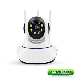 3.0MP室内无线WiFi监控摄像头 双光源三天线先锋 安防监控摄像机智能摇头语音对讲 可插网线  WiFi智能网络远程高清监控摄像头